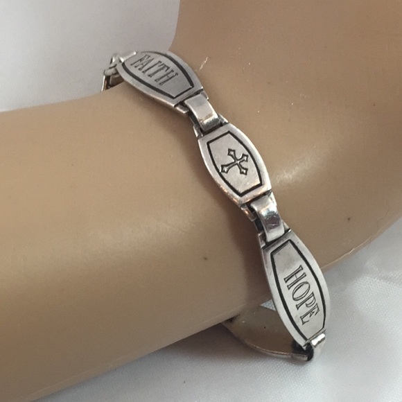Vintage Jewelry - RETIRED JAMES AVERY FAITH/HOPE/LOVE .925 bracelet